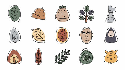 Collection of Various Hand Drawn Illustrations.