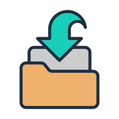 Obraz premium Data Import Icon - Lineal Color