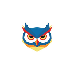 Obraz premium Modern Geometric Owl Head Icon Isolated On White
