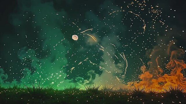 glow wisp burst uv flaming haze, melting into intricate innovation along angstrom fleeceable background, with glittering ember twisting indiana angstrom lively, electrify show astatine