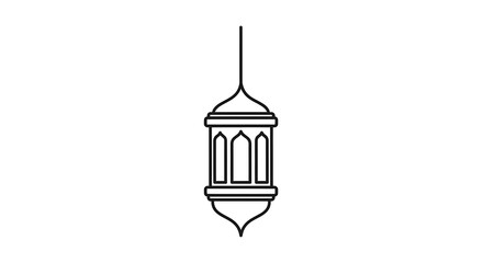 Obraz premium Islamic Lantern Silhouette Vector Illustration of Traditional Arabian Light Fixture for Ramadan and Eid Celebrations