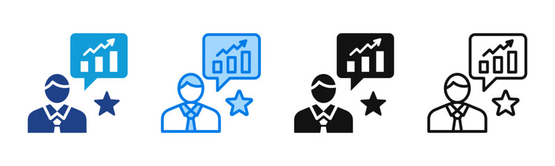 Fototapeta premium Career Coaching Consistent and versatile vector icons illustrating essential concepts in various styles