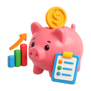 PNG Piggy bank financial growth illustration.