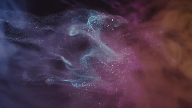Abstract colorful smoke swirling and flowing with vibrant hues and textures.