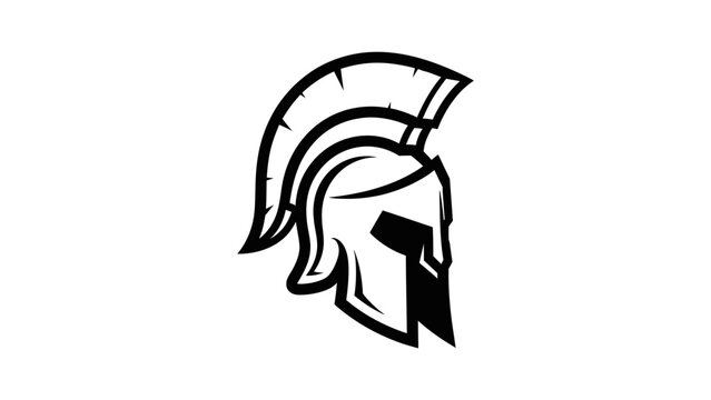 Black and White Spartan Helmet.