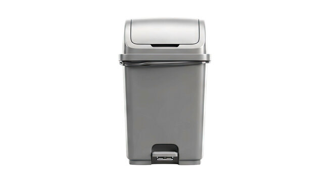 Dark Gray Rectangular Step Trash Can