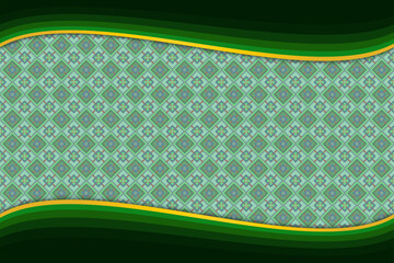 Abstract gradient green background with colorful geometric patterns, designed for backdrops.