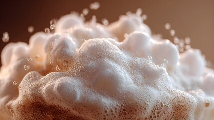 Hyper-realistic macro texture beverage foam 