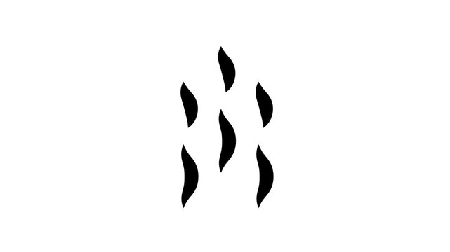 Black wavy lines representing steam or smoke on a white background vapor mist