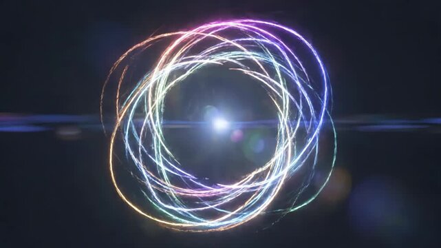 Green Screen various colored animating lines in a circular pattern with embedded alpha channel loop scene 4 distortion, overlay, glitch, static noise, scan on black background, 4k animated video