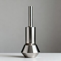 Obraz premium Stainless steel mechanical component with cylindrical and conical sections