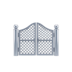 Elegant metal lattice gate with spherical posts