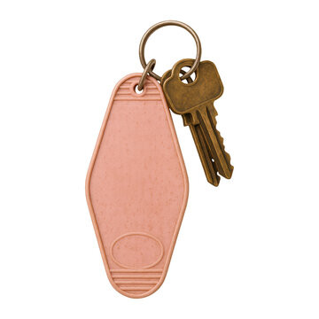 PNG Vintage keychain with metal keys.