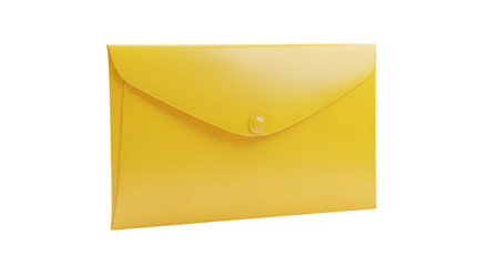 Glossy yellow envelope or folder with a secure button closure, perfect for organizing documents and adding a pop of color to presentations.