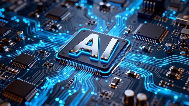 AI chip on circuit board