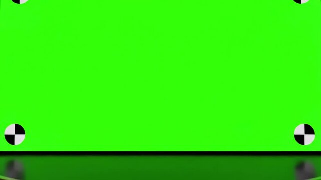 Green Screen beautiful wide in cinema hall moving through over the seats 3d animation with lights and tracking points art technology concept 4k ultra hd 3840x2160 scene 1 distortion, overlay, glitch