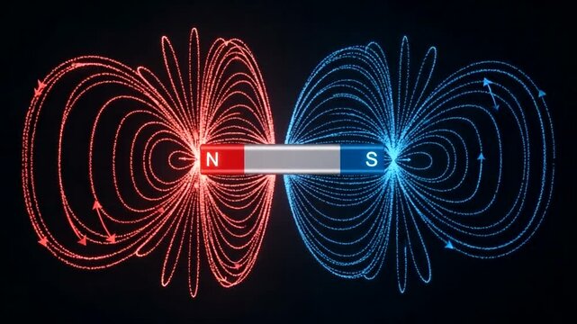 Bar Magnet Magnetic Field Lines Visualization.