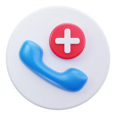 Obraz premium 3D Medical Hotline Support Emergency Call Icon