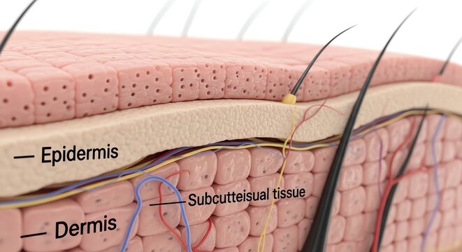 Human skin layers anatomy diagram
