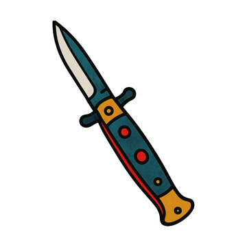 PNG Colorful cartoon switchblade illustration.