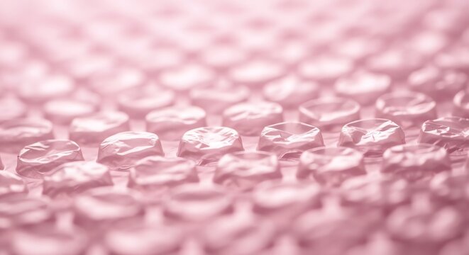 Pink bubble wrap texture close up
