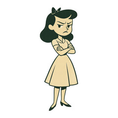 Fototapeta premium PNG Retro cartoon girl with attitude.