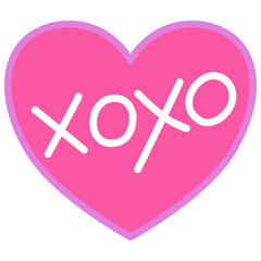 Pink Heart With XOXO Text