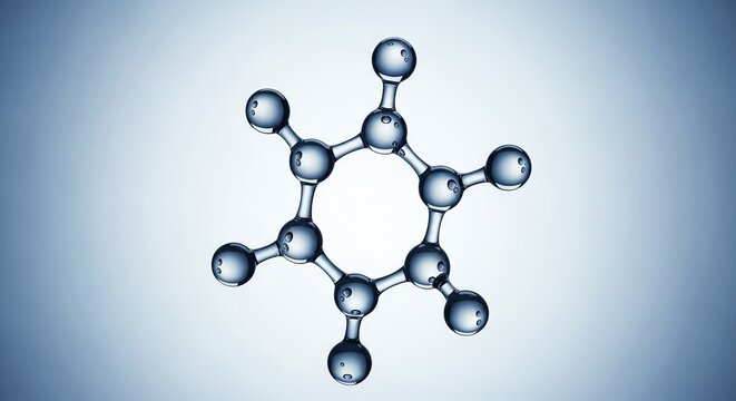 Cyclohexane molecule with transparent background