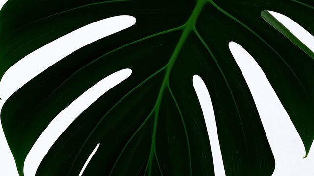 Closeup of a large green leaf