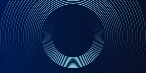 Blue abstract background with glowing circles. Swirl circular lines pattern. Geometric spiral. Twirl element. Modern graphic design. Vector illustration © Jumriyeh