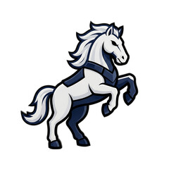 Majestic White Stallion 3D Mascot Gaming Logo