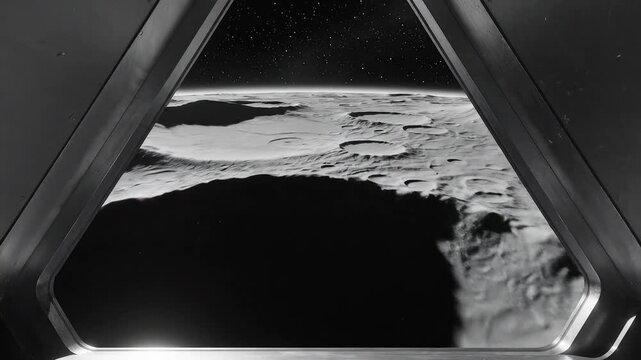 Spacecraft view of lunar surface