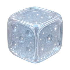 Naklejka premium PNG Sparkling transparent dice illustration.