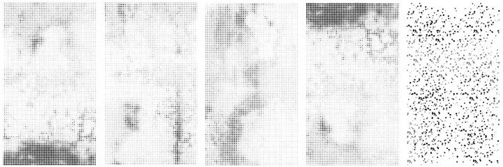 Fototapeta premium Overlay texture set. Dirty Grunge Textures Vector Set. Dirty grainy stamp and scratches and damage mark.