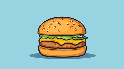 Cartoon Hamburger Illustration (2)