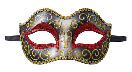 Elegant Venetian Masquerade Mask with Glitter and Gold Ornaments