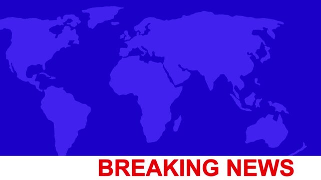 Breaking news lower third 3rd chyron 3rd loop alpha channel. TV broadcast style animation for breaking news or live updates, News lower third background overlay template animation.