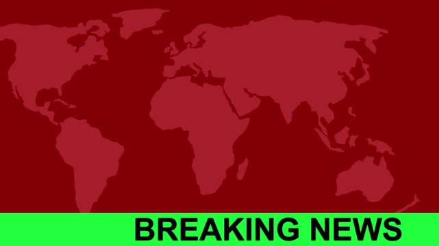 Breaking news lower third 3rd chyron 3rd loop alpha channel. TV broadcast style animation for breaking news or live updates, News lower third background overlay template animation.