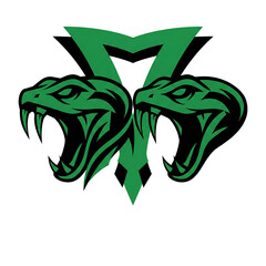 Double Headed Snake Cobra Mascot Gaming Badge