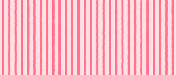 Pink seamless stripes background. Abstract watercolor strokes repeated pattern. Summer pastel straight vertical lines for fabric, wrapping paper, textile, banner, poster. Vector wallpaper