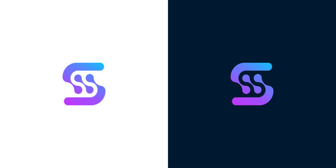 Abstract S letter logo design with gradient color, modern and clean symbol for business and technology companies