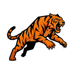 Fierce Prowling Tiger Mascot eSports Logo Vector