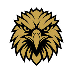 Golden Eagle Head Warrior Mascot Gaming Logo