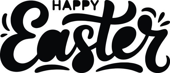 Happy Easter Bold Black Typography for Holiday Design