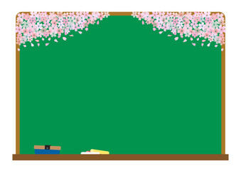 黒板と桜