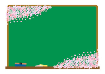 黒板と桜
