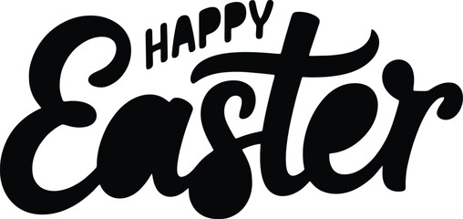 Happy Easter Stylish Black Calligraphy for Festive Greetings