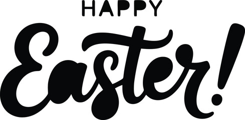 Happy Easter Modern Calligraphy with Exclamation Mark