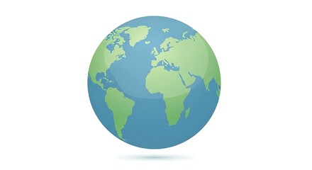 Fototapeta premium Global Representation of Earth on White.