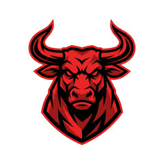 Red Bull Head Mascot Strength Branding Logo